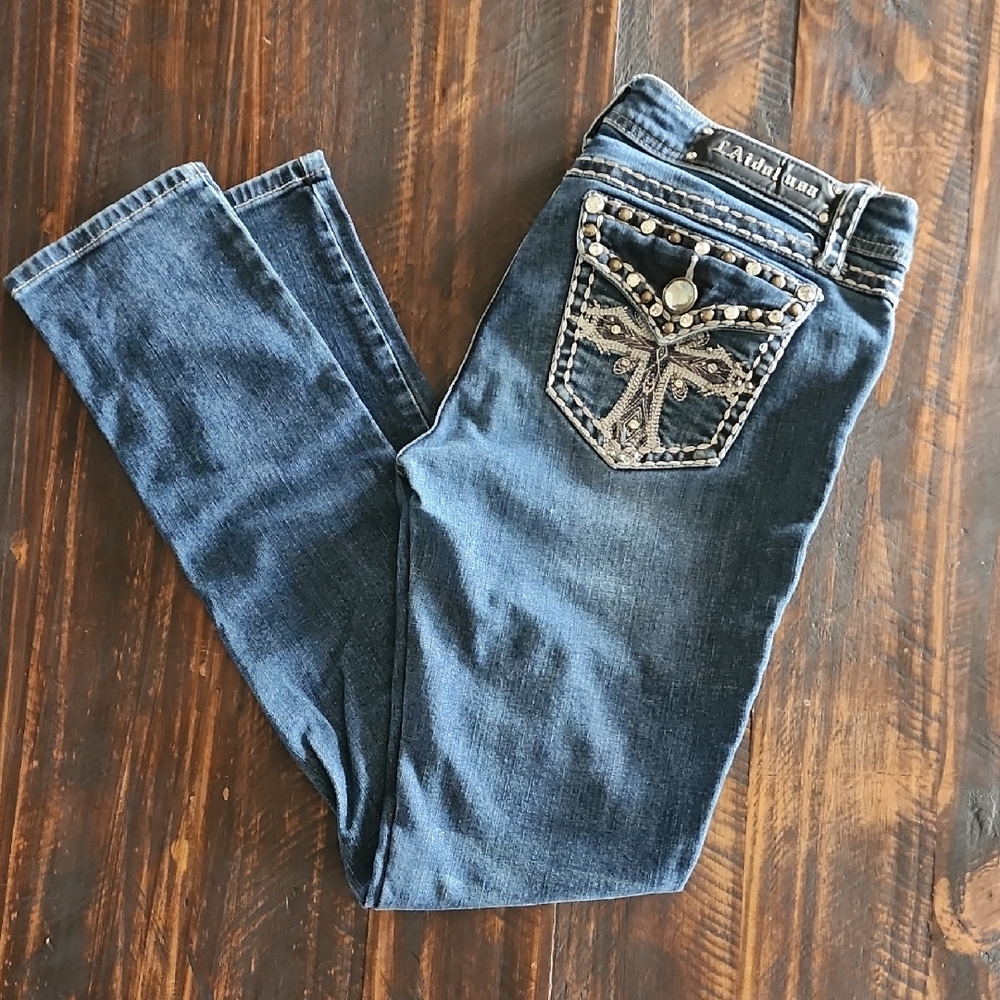 L.A. idol Women's Denim Jeans with Decorative Pocket